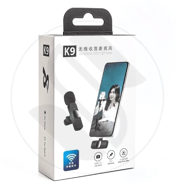 میکروفن یقه ای بی سیم مدل K9 Dual Type-C بسته 2 عددی - اصلی اورجینال