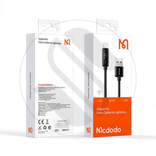 کابل تبدیل USB به لایتنینگ مک دودو مدل CA-9940MCDO 3A طول 1.2 متر